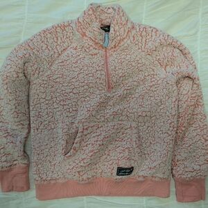 Eddie Bauer Girl's Pink and White Sherpa Fleece Size L 14
